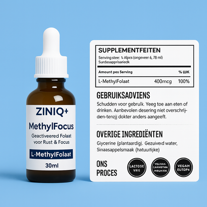ZINIQ+ MethylFocus — Geactiveerd Folaat voor Volwassenen die Rust én Focus Willen