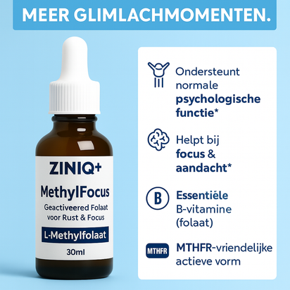 ZINIQ+ MethylFocus — Geactiveerd Folaat voor Volwassenen die Rust én Focus Willen